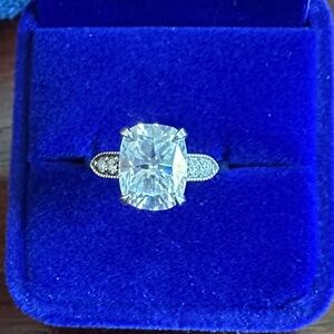 14k Moissanite 10x8 Elongated Cushion Cut Ring
